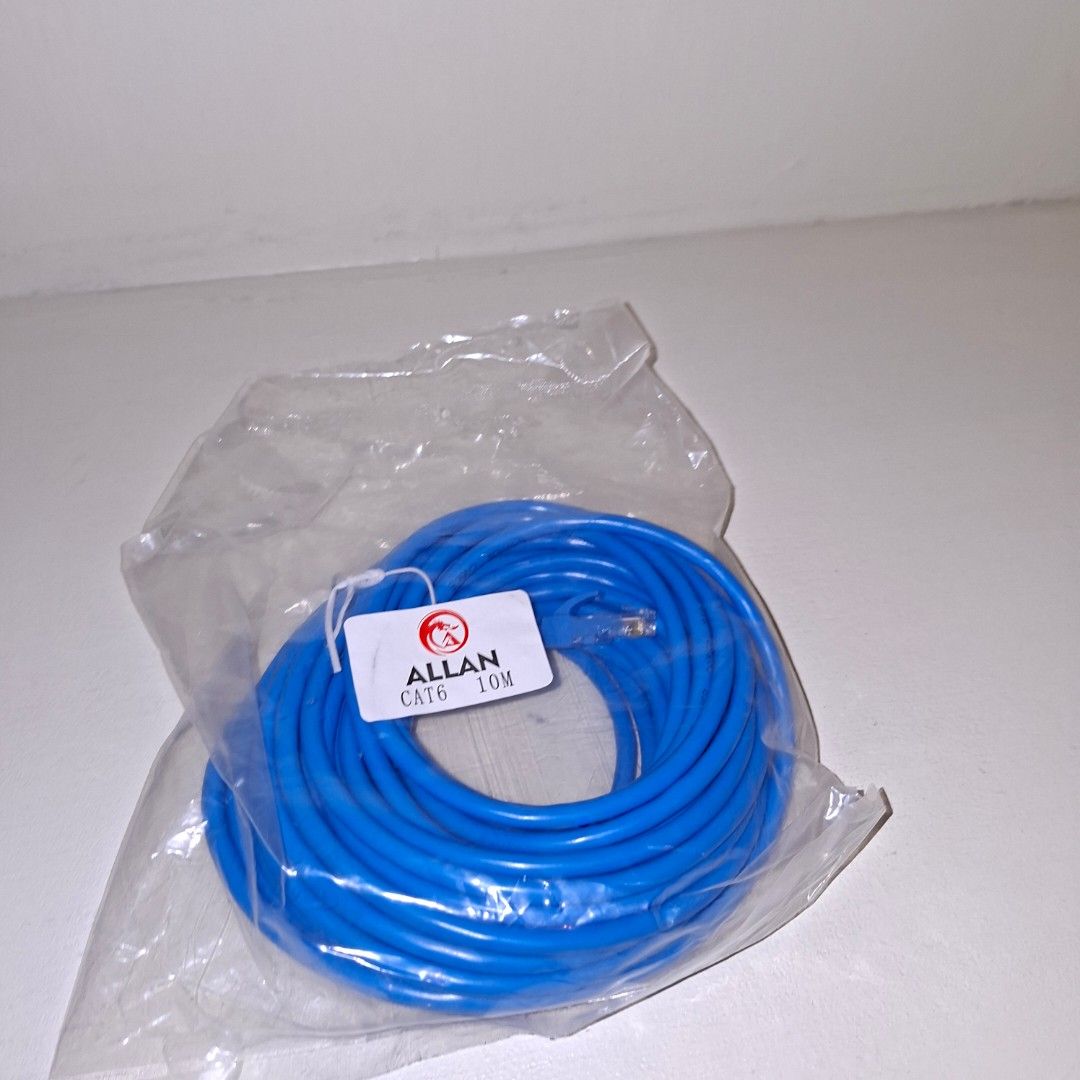 Allan CAT6 10M Blue Network Cable (Category: Cables & Adaptors) located in Pasig City. Submitted by fast-ship (Listing ID 1450381917, Image 2). Description: - Blue CAT6 network cable - 10 meters long - Brand new, original packaging - Ideal for fast and reliable device connections.