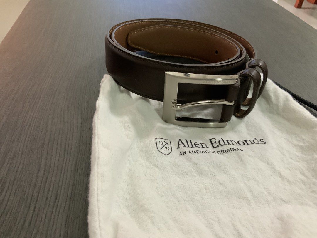 Allen Edmonds Brown Leather Belt with Silver Buckle (Category: Belts) located in San Fernando. Submitted by destinydeals04 (Listing ID 1450472393, Image 2). Description: - Classic brown leather belt from Allen Edmonds - Features a polished silver buckle - Comes with the original dust bag - Made in USA - Perfect for dressing up or down.