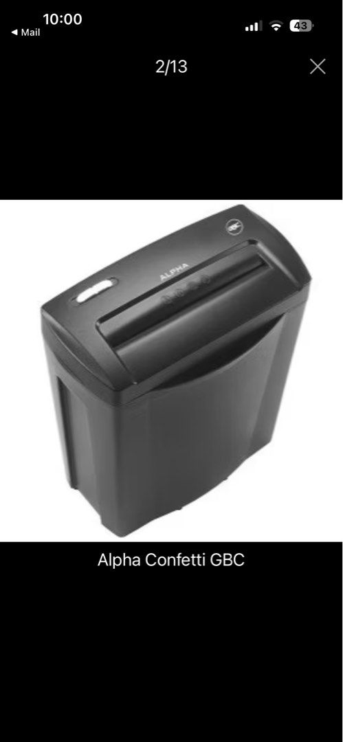 Alpha Confetti GBC Paper Shredder