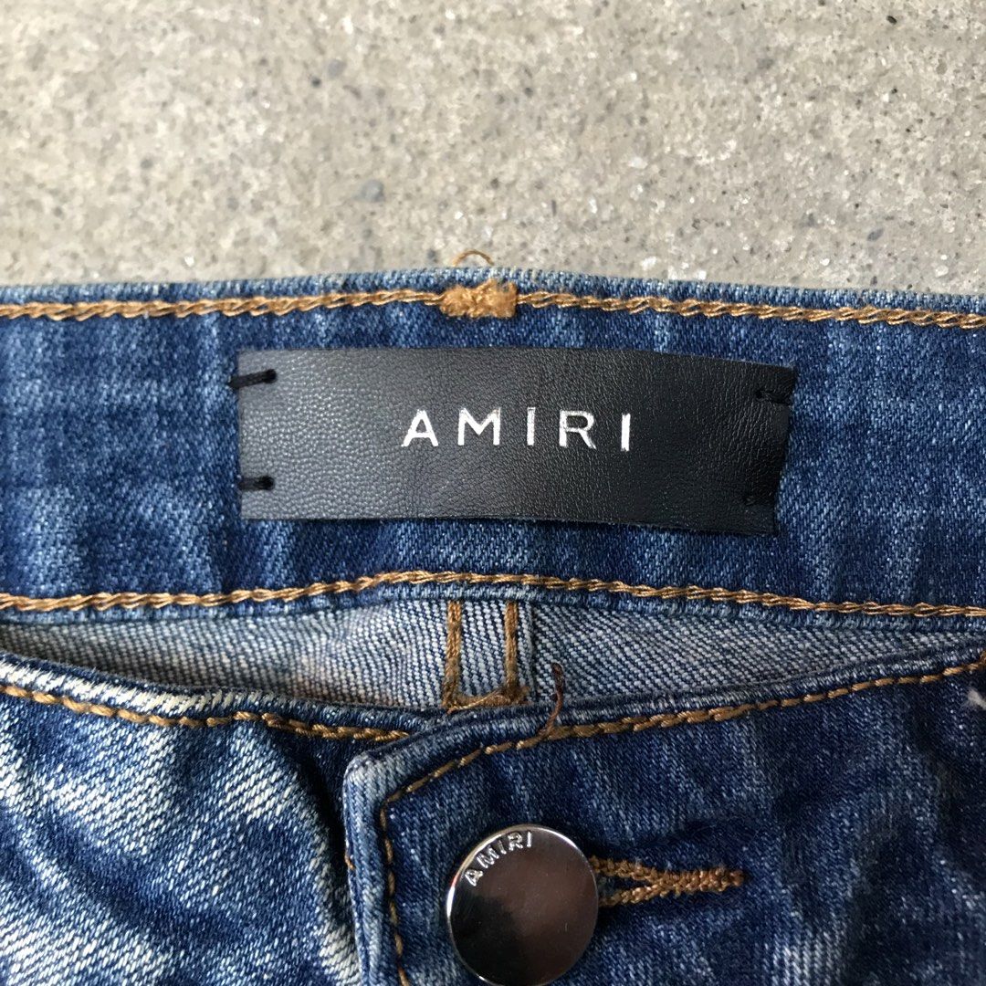 Amiri Light Indigo wash Distressing Ribbed Panels (Category: Jeans) located in Bulacan. Submitted by rage_against_stitches.ph (Listing ID 1450327609, Image 3). Description: W 32 Leg Opening 8 L 39.5.