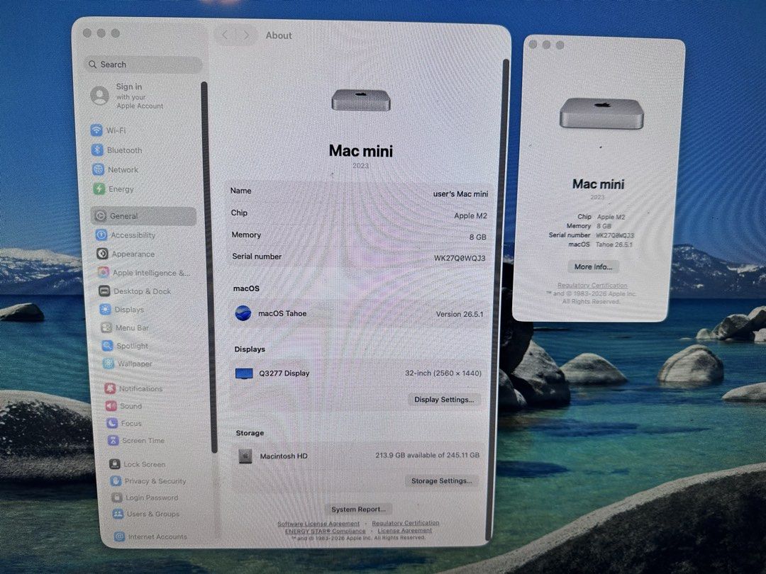 Apple Mac Mini M2 8GB RAM 256GB SSD512901033325373441