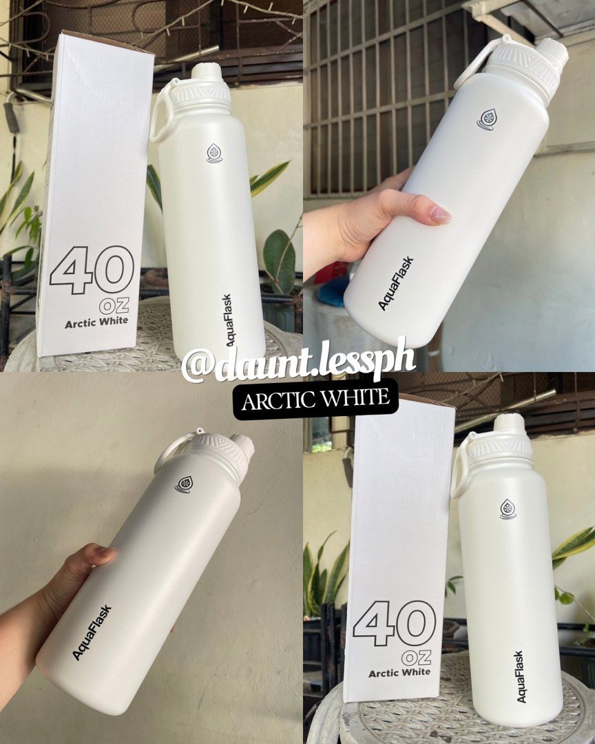AquaFlask Water Bottle (40 oz) (Category: Water Bottles & Tumblers) located in Manila. Submitted by daunt.lessph (Listing ID 1450485024, Image 1). Description: selling brand new AquaFlask 40oz Wide Mouth water bottles with Flip Cap. Available colors: ✅ Arctic White ✅ Flamingo ✅ Cherry Red ✅ Powder Blue • condition : brand new • 100% authentic • Vacuum insulated stainless steel to keep drinks cold or hot for hours perfect for everyday use, work, s