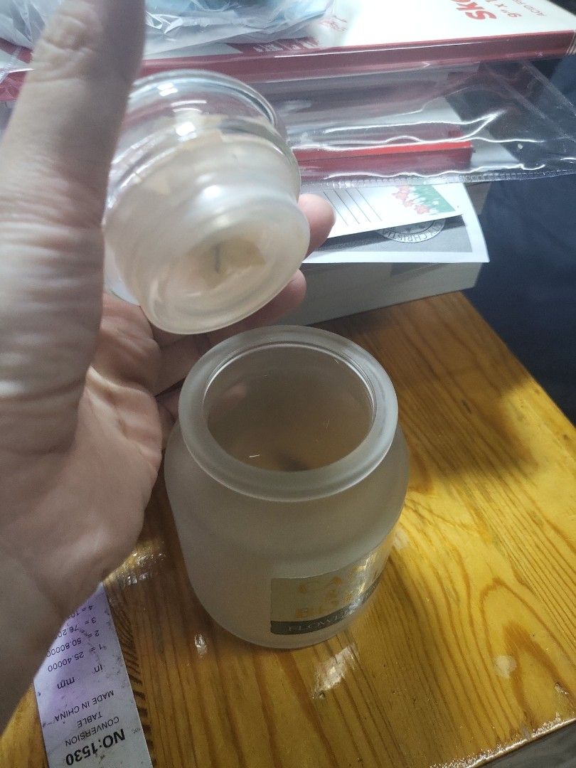 Candy Bottle Frosted Glass Jar (Category: Other Home Decor) located in Caloocan City. Submitted by lynette1977 (Listing ID 1450493933, Image 2). Description: - Frosted glass jar - Has a nice weight and a securely fitting lid. - Ideal for storing small items or as a decorative accent..