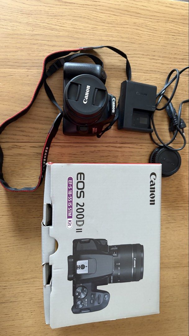 Canon EOS 200D ii (Category: Cameras) located in Minglanilla. Submitted by jayejayejayejaye (Listing ID 1450367842, Image 2). Description: Canon EOS 200D II DSLR Camera + EF-S 18-55mm IS STM Lens Kit 📸 Selling my Canon EOS 200D II in excellent working condition. Used only once for travel, then stored in its original box. Condition: * ✅ Fully functional – no issues with photo or video quality * ✅ Lens is clear and autofocus works perfectly * ✅ LC