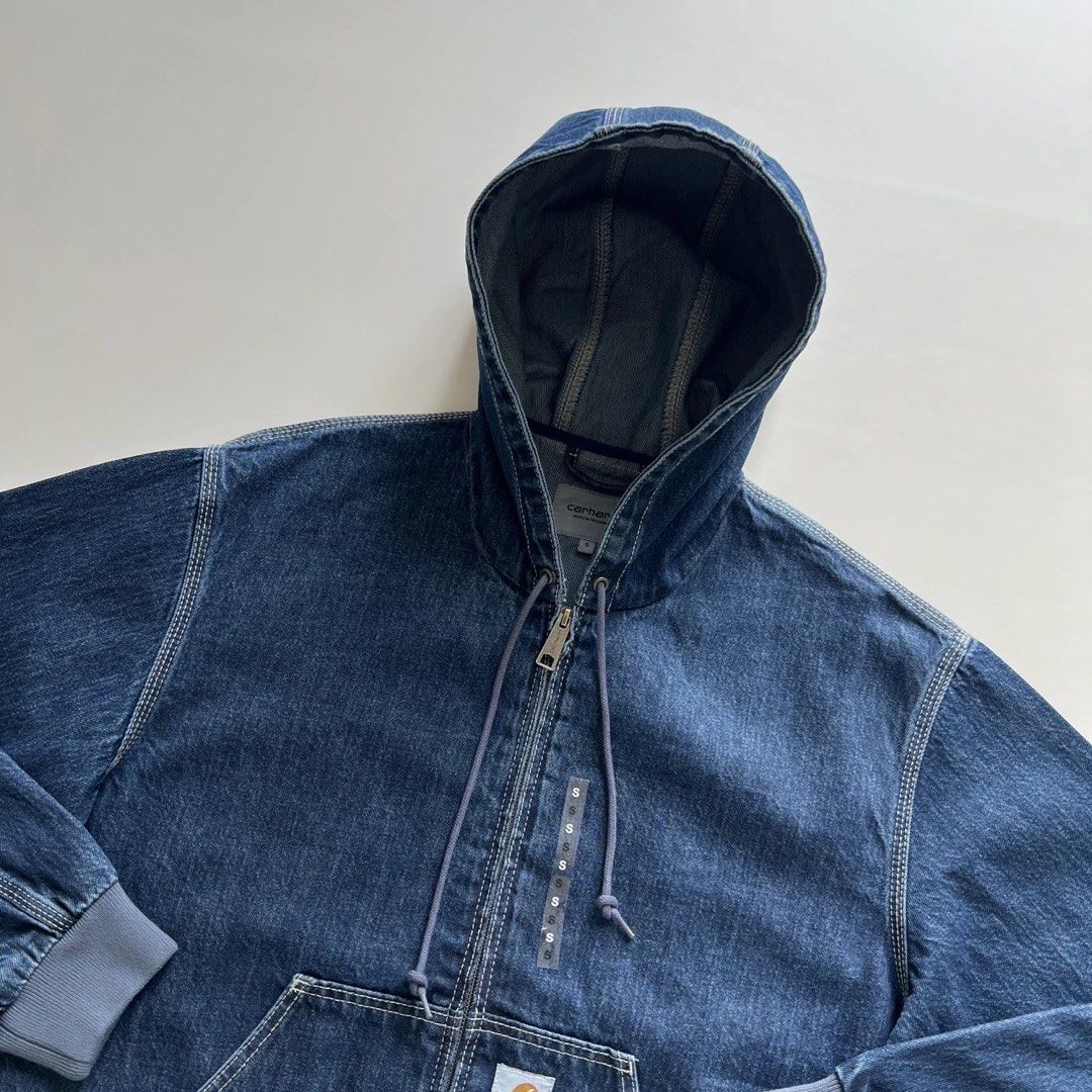 Carhartt WIP OG Active Denim Hooded Jacket (Category: Coats, Jackets and Outerwear) located in Manila. Submitted by godspeedmnl (Listing ID 1450439140, Image 2). Description: Carhartt WIP OG Active Denim Hooded Jacket 10,589PHP / Sizes: S, M, L, XL Colorway: Indigo Blue (Feel free to message me for additional photos.) Package included: • Carhartt WIP OG Active Denim Hooded Jacket x 1 • Godspeed Mnl Paper Bag • Godspeed Mnl logo & streetwear stick