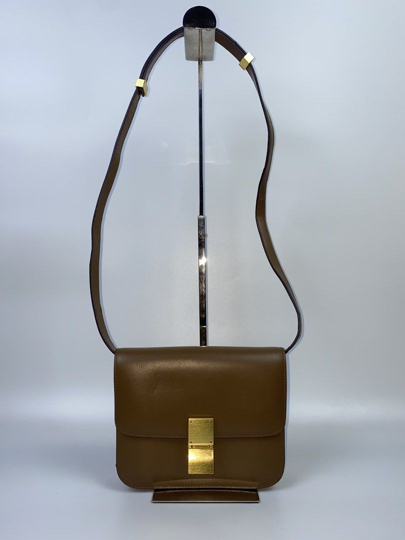 Celine - Classic Box Brown Bag (Category: Luxury Bags & Wallets) located in Dasmarinas. Submitted by goodbuyartisanal (Listing ID 1450402871, Image 2). Description: Celine Classic Box Bag Medium Used Issue check last photo Price : 3000 + ship Pm me.