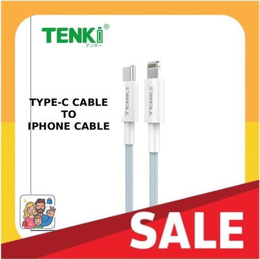 Charger Cable | TENKI TYPE-C CABLE TO IPHONE CABLE (Category: Chargers & Cables) located in Valenzuela. Submitted by adrianrg (Listing ID 1450346256, Image 1). Description: 🔥Super Sale!!! 🔥 TENKI TYPE-C CABLE TO IPHONE CABLE 😍Php. 508.00 (Cash on Delivery) TC-91P C to Lightning PD Quick Charge Cable Material: Nylon Braided Length: 1m Features: PD Quick Charge / Strong Wire Color: Sierra Blue OD: 3.6MM Current: 20W.