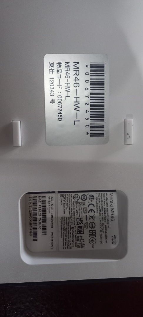 Cisco Meraki MR46-HW-L Wireless Access Point (Category: Office & Business Technology) located in Impasugong. Submitted by sid_the_adorable (Listing ID 1450337930, Image 2). Description: - Cisco Meraki MR46-HW-L Access Point - Includes Mounting Hardware & Accessories - Ideal for Network Setup - Good as new price is lower compare to internet price. txt me 09293403023 .