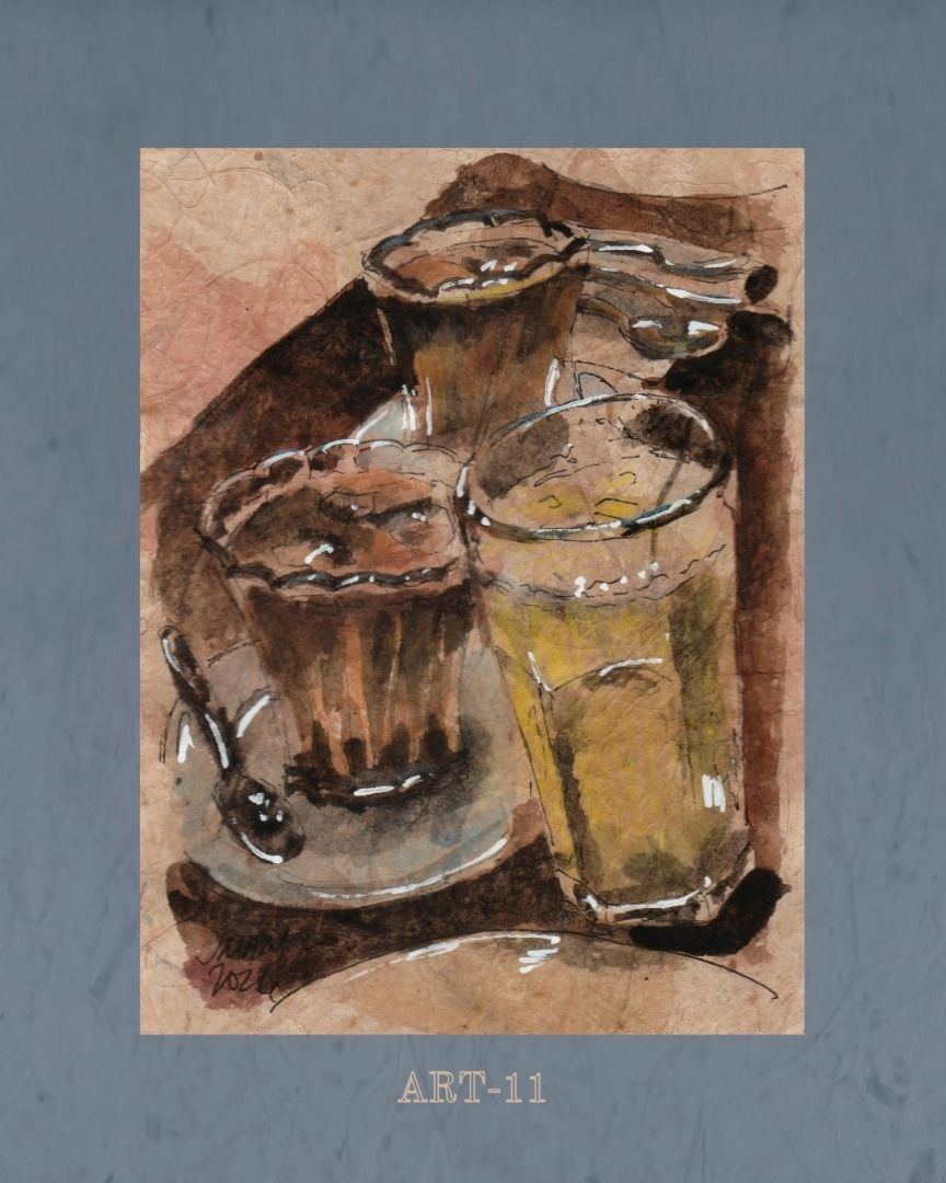 Cold Drinks on a Warm Day by Jirah Millano-Perea (Category: Art & Prints) located in General Trias. Submitted by jimamari (Listing ID 1450437679, Image 2). Description: - Artwork Title: 'Cold Drinks on a Warm Day' - Artist: Jirah Millano-Perea - Medium: Mixed media on abaca paper - Size: 15cm x 20cm - Price: P2,000 - A great addition to your art collection!.