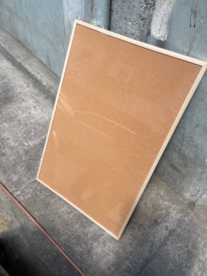 Cork board with wooden frame Specs : 2ft x 3ft (Category: Everything Else Others) located in Manila. Submitted by joeyroque09 (Listing ID 1450376182, Image 2). Description: Cork board with wooden frame Specs : 2ft x 3ft price : 395/pc.