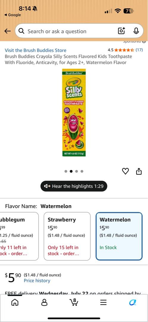 Crayola Silly Scents toothpaste for kids (Category: Baby Toiletries & Grooming) located in Quezon City. Submitted by katieshops (Listing ID 1450321371, Image 2). Description: .