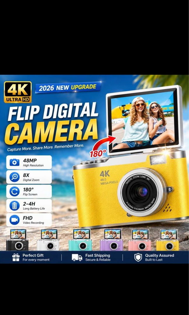 Digital Cam (Category: Cameras) located in Butterworth. Submitted by amaliailyn (Listing ID 1450422821, Image 3). Description: bought from t!kt0k. Used once just to try only. Comes with type C cable, hanging strap, memory card & pendrive. Can flip the camera. Proce exc postage fee..