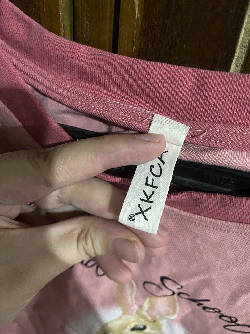 Double Toned Pink Rabbit Crop Top (Category: Shirts) located in Bacoor. Submitted by deaclutter.ph (Listing ID 1450449015, Image 3). Description: > Can fit to M-XL > Never worn > No when worn pic > No COD > GCash, GoTYME, Maya > MOD: lalamove or jnt > SF paid by buyer note: cat fur visible in pic, can be removed easily.
