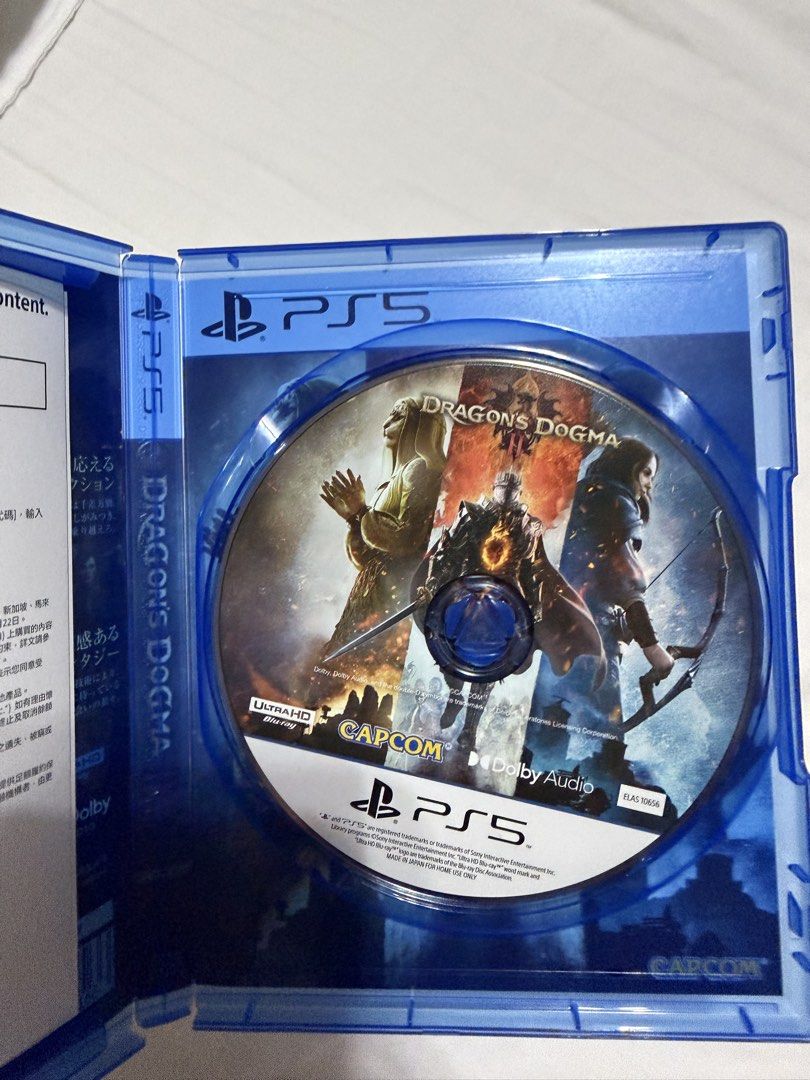Dragon's Dogma 2 PS5 Game (Category: PlayStation) located in Pasig City. Submitted by jmmpa (Listing ID 1450362463, Image 2). Description: - Dragon's Dogma 2 for PlayStation 5 - Disc and case included - Region free - Immersive action RPG experience - Explore a vast world - Battle epic monsters - Embark on an unforgettable adventure.