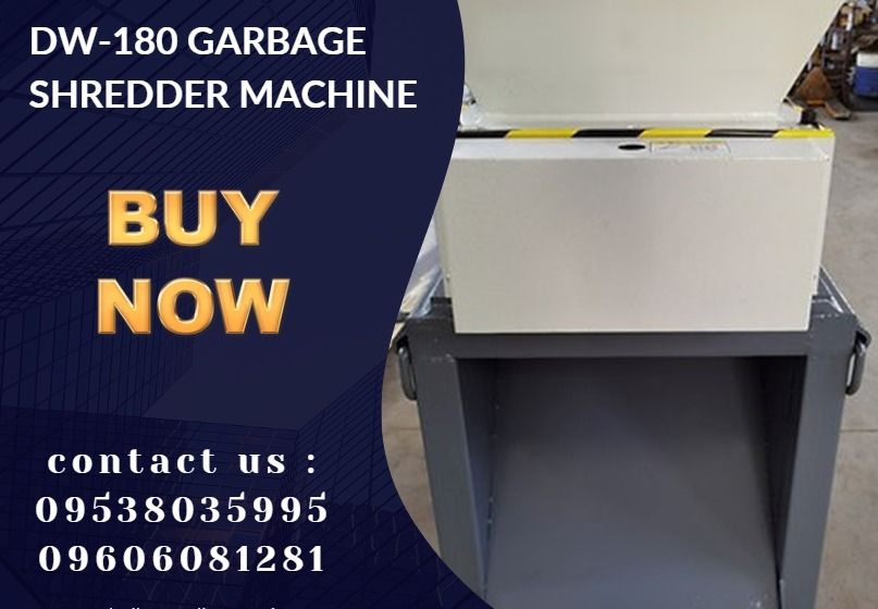 DW-180 GARBAGE SHREDDER MACHINE (Category: Everything Else Others) located in Caloocan City. Submitted by liezelmonl80299 (Listing ID 1450335261, Image 1). Description: ●Motor 220V, 50Hz, 1-phase ●Power 1.5KW-4, ●Single motor Reducer K47 ●Input speed 25 rpm ●Input torque 400Nm ●Input shaft Dia. Φ35 ●Blade size Φ90*8 ●Blade material 9CrSi ●Blade Qty. 21 PCS ●Inlet size 500*500*300 mm ●Outlet width 280 mm ●Outlet height 200 mm ●Machine size (L*W*H)
