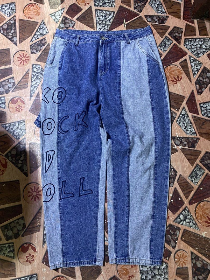 Ecko Unltd. Patchwork Denim Jeans "Rock and Roll" (Category: Jeans) located in Manila. Submitted by kentmarion.water (Listing ID 1450488222, Image 1). Description: - Cool Ecko Unltd. jeans - Patchwork denim design - 'Rock and Roll' graphic embroidery down the side - Two back pockets - Utility loop - Unique style for casual wear.