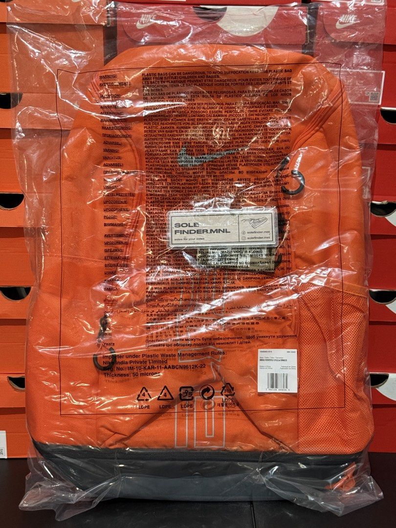 Elite Bag V3 “Total Orange” (Category: Backpacks) located in Bacoor. Submitted by solefinder.mnl (Listing ID 1450420706, Image 1). Description: Elite Bag V3 “Total Orange” Multiple qty Brandnew ₱3,000 only! (below retail from ₱4,295) Local release Can arrange meetups & shipping. 📍Bacoor Dm me for more information..