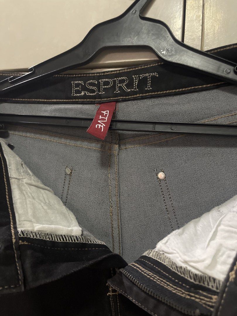 Esprit Black Denim Jeans (Category: Jeans) located in Quezon City. Submitted by lespyjamas (Listing ID 1450405631, Image 2). Description: - Brand: Esprit - Color: Black Denim - Fit: Straight Leg - Closure: Button and Zip - Size: Tag says XL - Ideal for: Everyday wear.