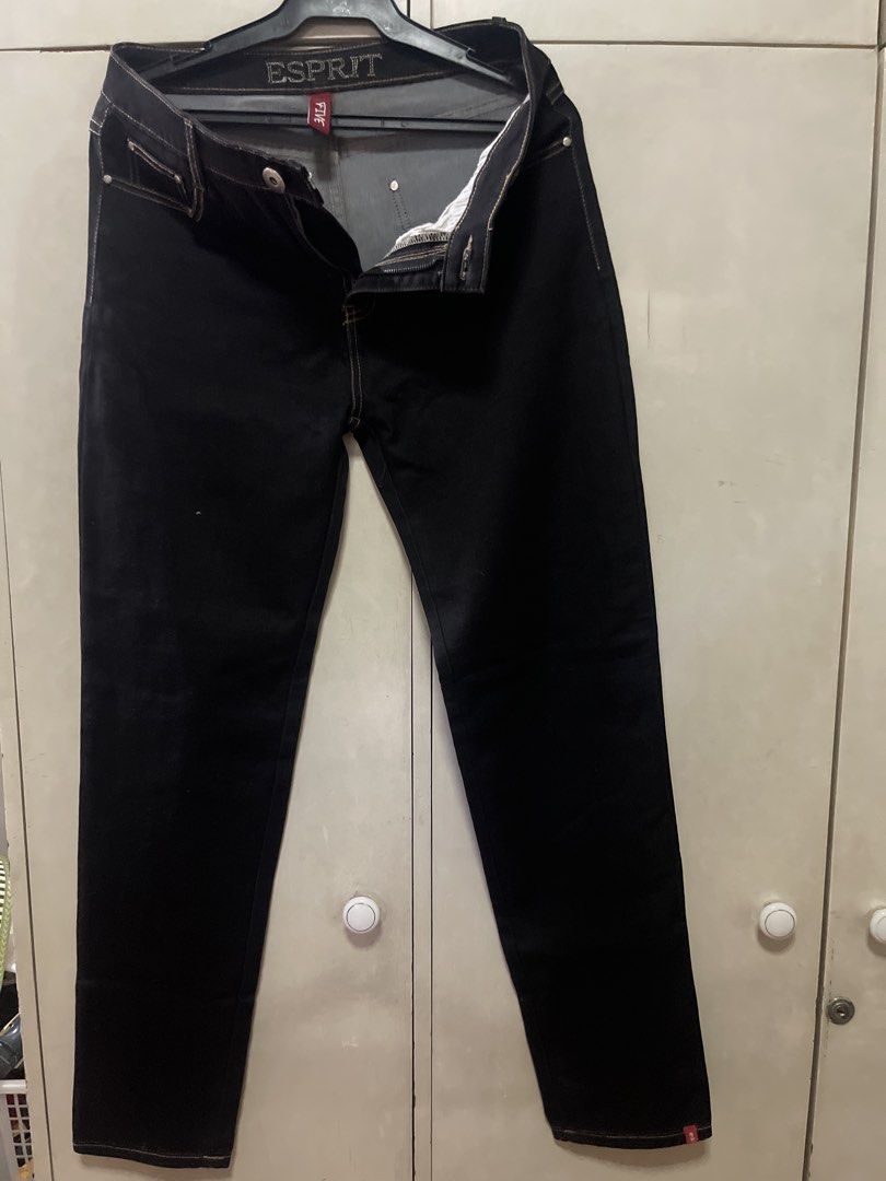 Esprit Black Denim Jeans (Category: Jeans) located in Quezon City. Submitted by lespyjamas (Listing ID 1450405631, Image 1). Description: - Brand: Esprit - Color: Black Denim - Fit: Straight Leg - Closure: Button and Zip - Size: Tag says XL - Ideal for: Everyday wear.
