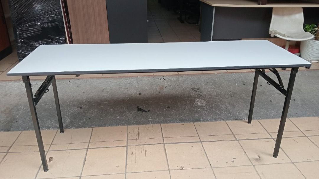 Foldable Rectangular Table Code:FT-07 (Category: Tables & Sets) located in Petaling Jaya. Submitted by micron1786 (Listing ID 1450418076, Image 1). Description: [**Price above DOES NOT INCLUDE of delivery & Installation**] L 1800mm W 600mm H 750mm Code :FT-07 Available :4 Condition : Goods We are specialist in BUY or SELL New/Used Home Furniture or Office Equipment [ Micron Furniture Trading sdn bhd ] 20 , Jalan PJS 3/46 , Sri Manja Square , Tama