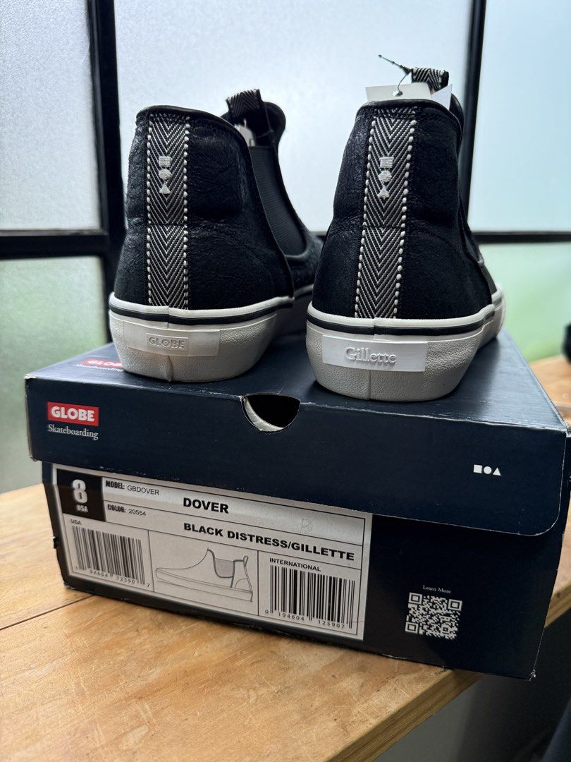 Globe Skateboarding Austyn Gillete Dover size 8 (Category: Casual Shoes) located in Bacolod City. Submitted by the_grey (Listing ID 1450527470, Image 2). Description: Globe Skateboarding Austyn Gillete Dover in Distressed Black Leather size 8US Brand new/unused complete box/papers Shipping Cost shouldered by buyer Payments via instapay QR Bpi .