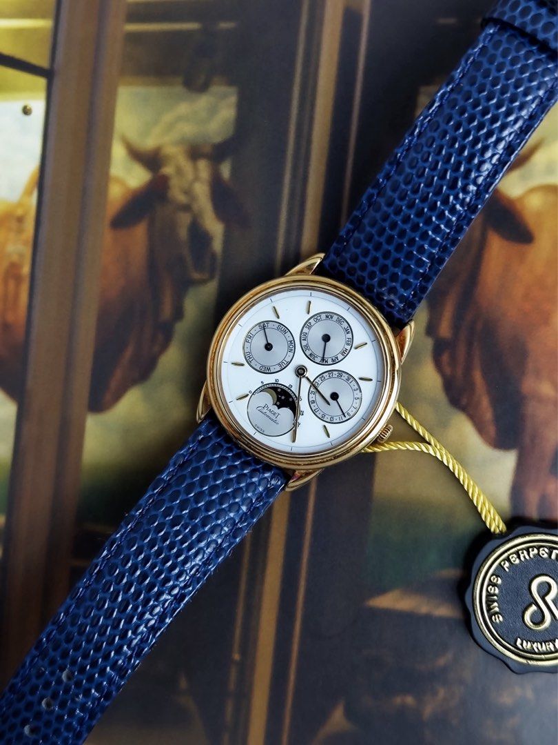 Gouverneur Moonphase Complete Calendar (Category: Men's Watches) located in Makati City. Submitted by swissperpetual (Listing ID 1450404274, Image 3). Description: Piaget Gouverneur Moonphase Triple Calendar 18K Yellow Gold 15958 33mm 1980s Watch Only Condition: 9/10 (Excellent Condition) Price: P498,000 Negotiable 🤝 Moneyback Guarantee on Authenticity of the watch 🧑‍🔧 1 Year SP Service Warranty 💱 Trades Offers and Pre-orders Accepted 💳 Cred