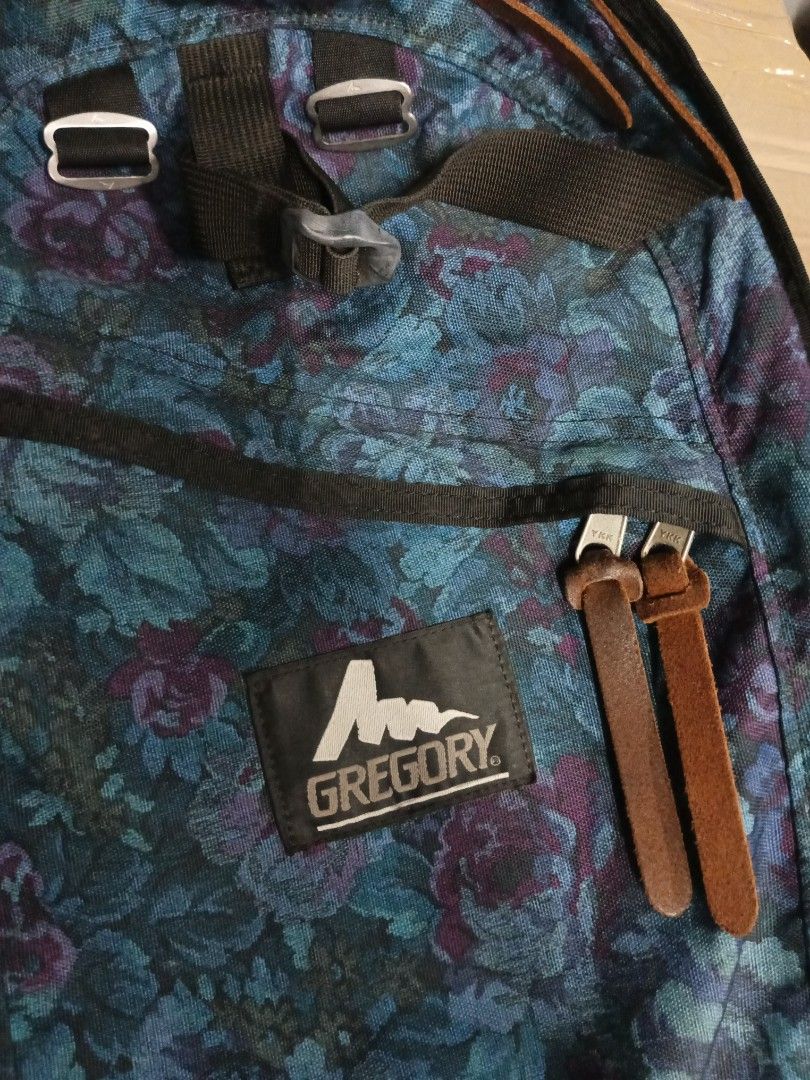 Gregory Floral Backpack Made in USA (Category: Backpacks) located in Quezon City. Submitted by arvietekto (Listing ID 1450391223, Image 3). Description: - Eye-catching floral pattern in teal, blue, and purple. - Genuine leather accents on the straps for a premium touch. - Spacious main compartment with a wide opening for easy access. - Comfortable black back panel and adjustable straps. - Proudly made in the USA..