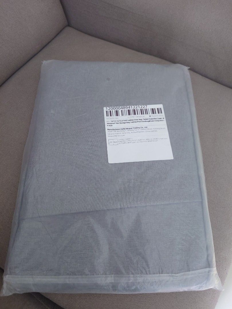 Grey Laptop Sleeve Pouch Bag for 14" ~16" laptops