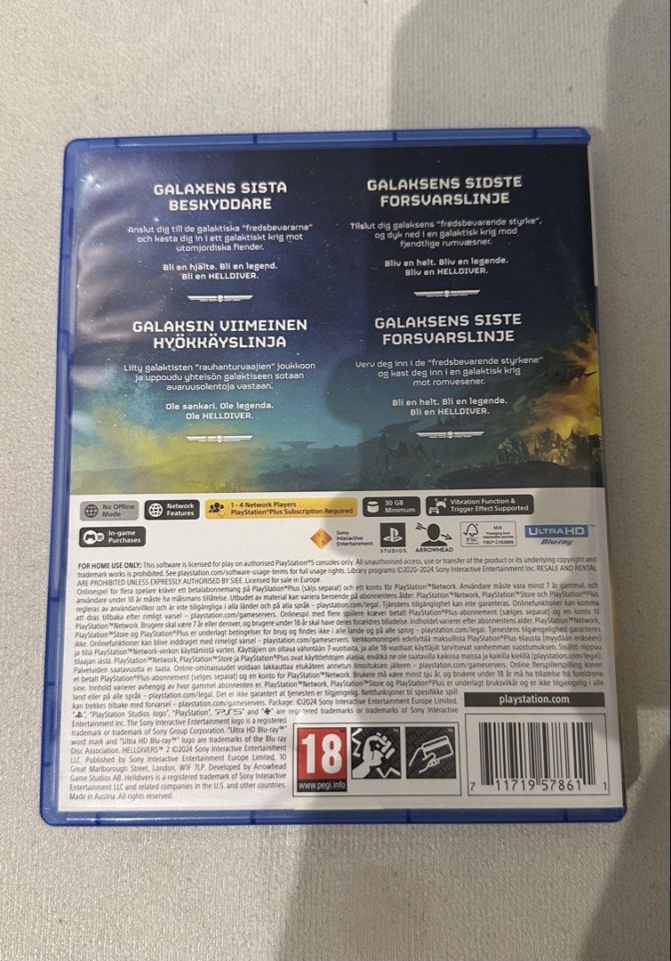 Helldivers 2 (Category: PlayStation) located in Melaka Tengah. Submitted by danishgrain (Listing ID 1450498195, Image 2). Description: No scratches✅ No dust ✅ Buy now, I post J&T same day✅ DFOD only‼️.