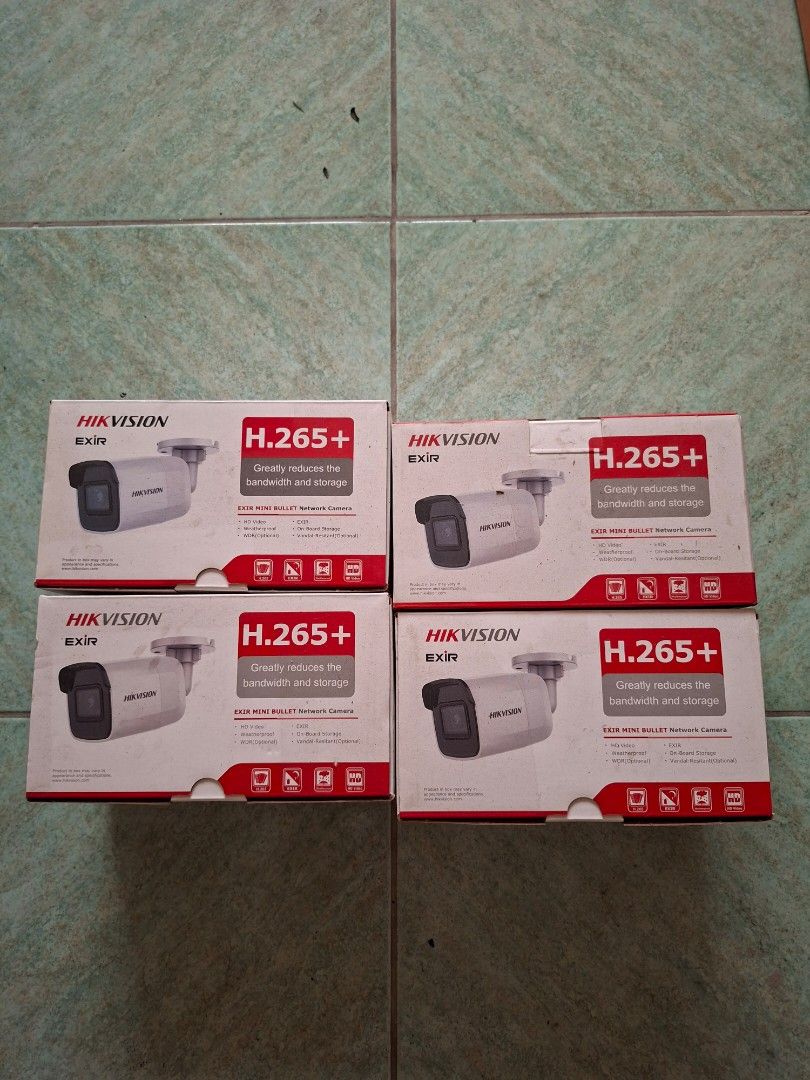 Hikvision EXIR H.265+ Mini Bullet Network Camera (Category: Security Systems & CCTV Cameras) located in Las Pinas. Submitted by jirvuuu (Listing ID 1450527034, Image 2). Description: - Brand new Hikvision EXIR H.265+ Mini Bullet Network Camera - Greatly reduces bandwidth and storage requirements - Multiple units available in box - Message for bulk purchases.