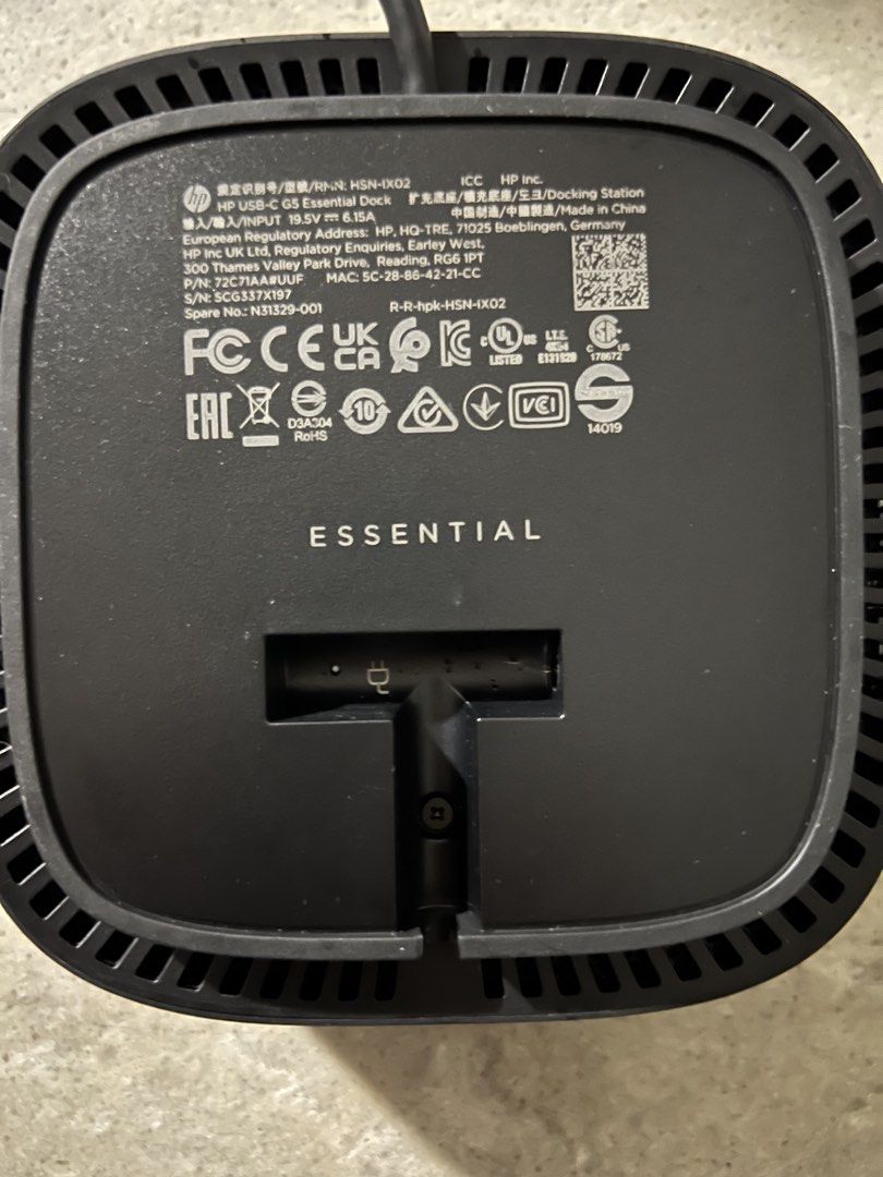 HP USB-C G5 Essential Docking Station512566285105244161