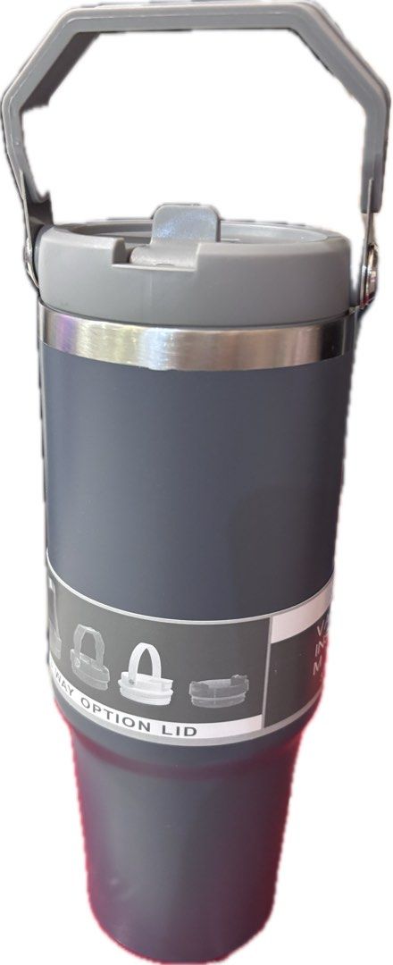 Insulated Tumbler with Handle and 3-Way Option Lid