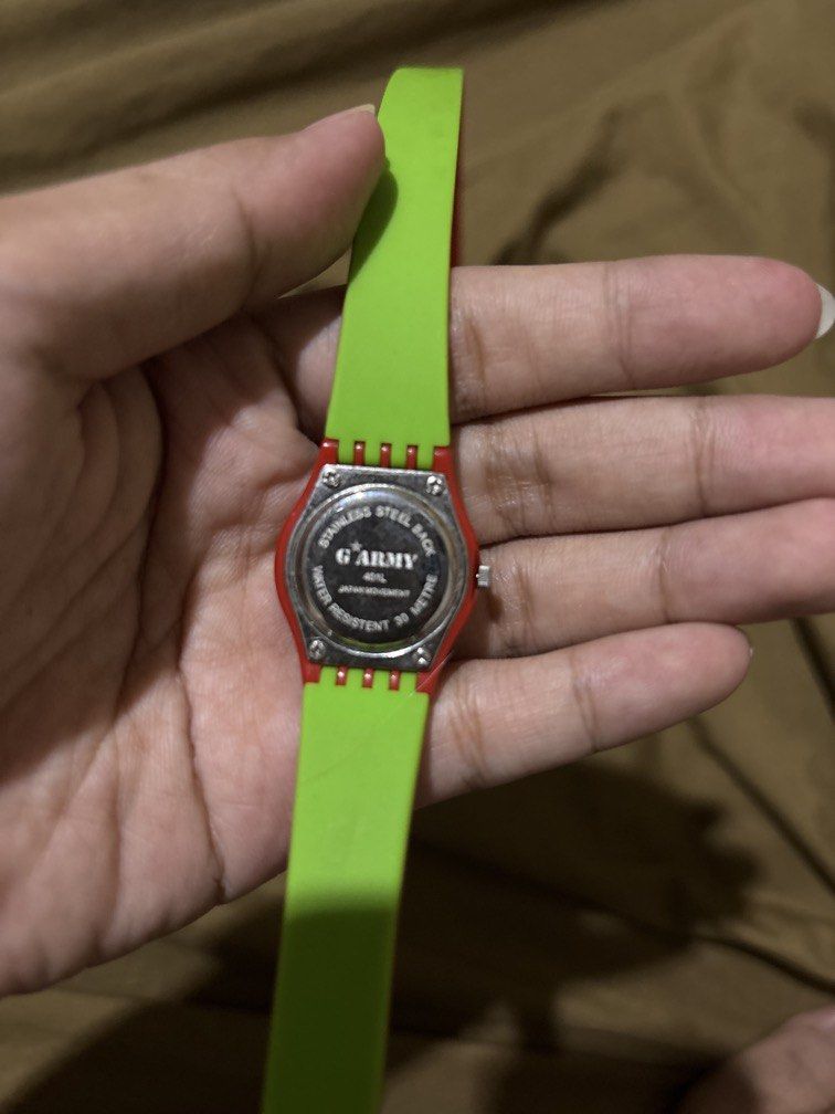 Jam g army (Kategori: Jam & Perhiasan Antik) berada di Jakarta Selatan. Dikirim oleh karnacumasatu (ID iklan 1450451950, Gambar 3). Deskripsi: Sesuai foto ya, batre mati.