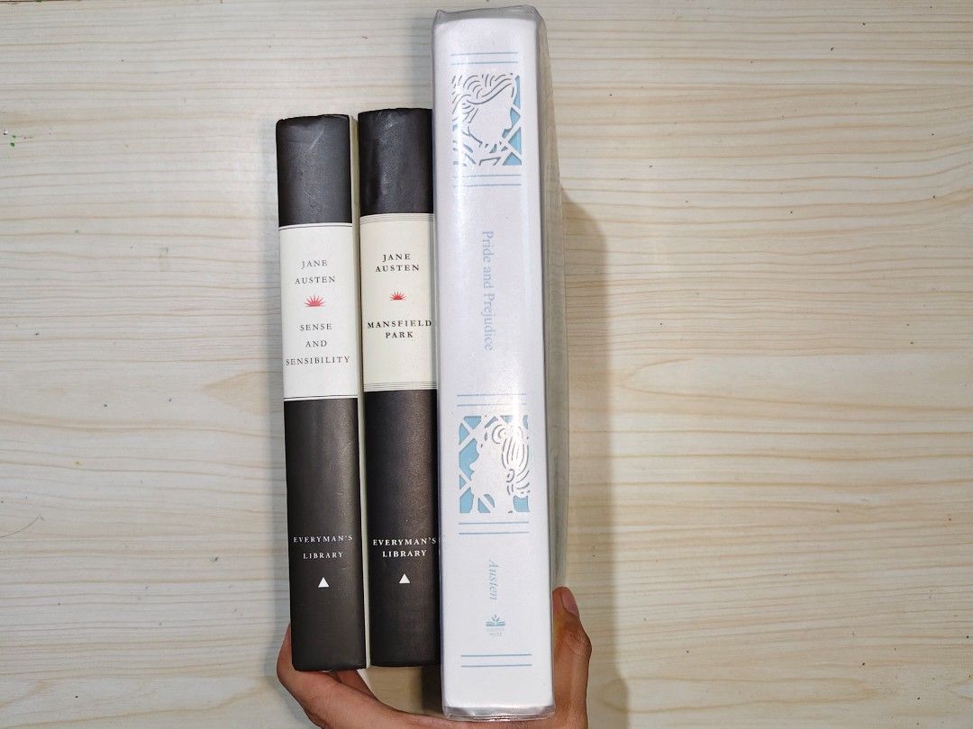 Jane Austen Collection (Category: Storybooks) located in Manila. Submitted by literary.lane (Listing ID 1450487246, Image 2). Description: Pride and Prejudice (Seasons Edition - Winter) ₱899 Mansfield Park (Everyman's) ₱750 Sense and Sensibility (Everyman's) ₱750 ALL for 2k — You can ask for more Photos. MOP: Gcash MOD: J&T, Lalamove.
