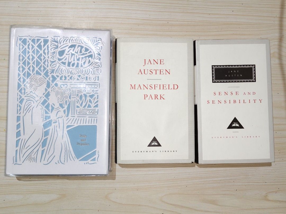 Jane Austen Collection (Category: Storybooks) located in Manila. Submitted by literary.lane (Listing ID 1450487246, Image 1). Description: Pride and Prejudice (Seasons Edition - Winter) ₱899 Mansfield Park (Everyman's) ₱750 Sense and Sensibility (Everyman's) ₱750 ALL for 2k — You can ask for more Photos. MOP: Gcash MOD: J&T, Lalamove.