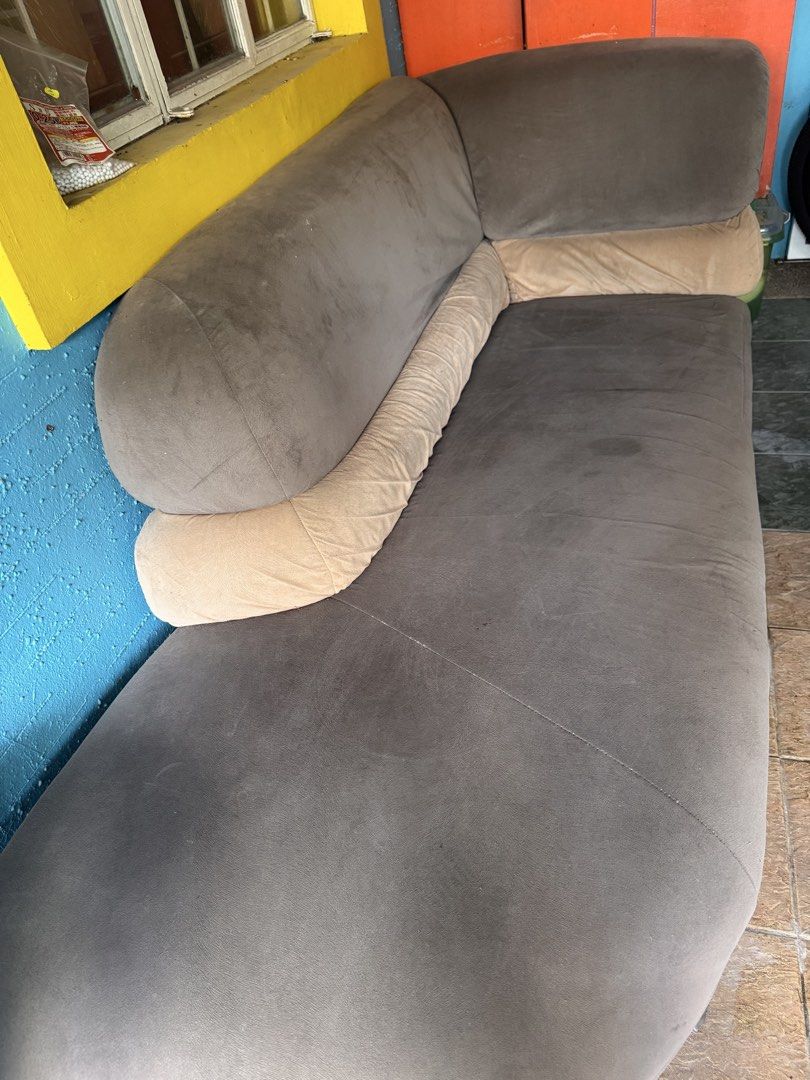 La Sedia corner sofa (Category: Sofas) located in Antipolo. Submitted by florshop (Listing ID 1450327185, Image 2). Description: Pre owned La Sedia corner sofa. Re upholstered. .