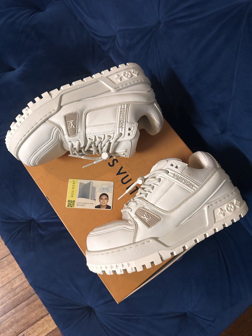 Louis Vuitton Trainer Maxi Sneakers (Category: Sneakers & Footwear) located in Quezon City. Submitted by _legitAF (Listing ID 1450353489, Image 3). Description: For sale only!! Louis Vuitton Trainer Maxi LV 4 (Fits 6US men, 7-8US women) RARE size 9.3/10 Condition Retails around 100k Authentic Money back!! Meet up preferably in Sun Residences Condo, QC area .
