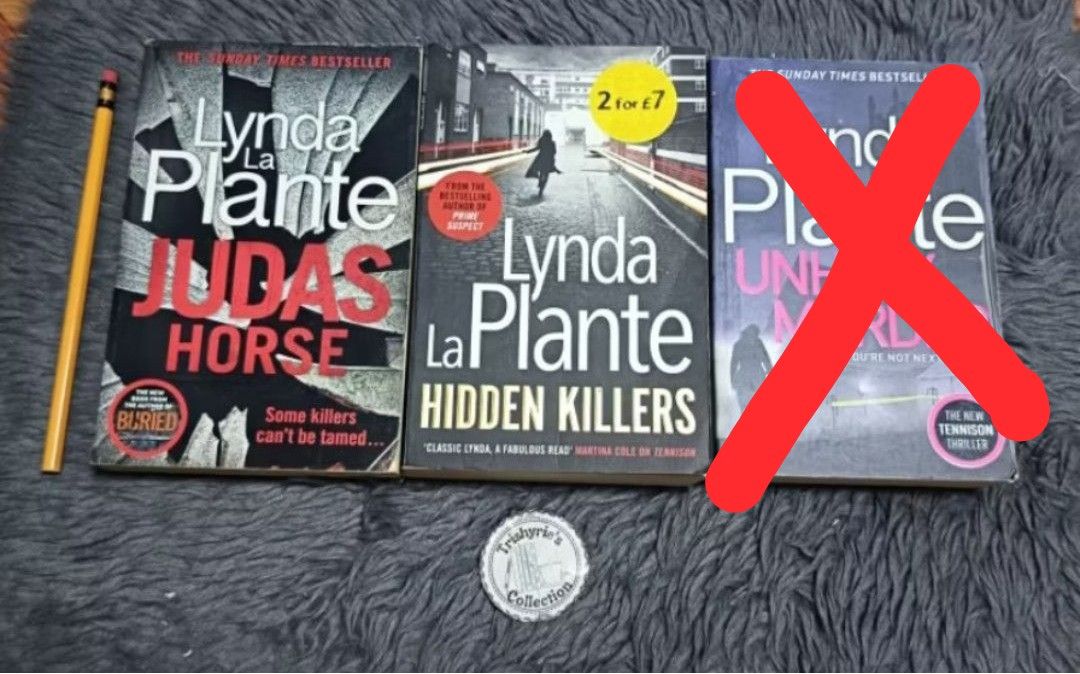 Lynda La Plante Bundle of 2 Books | Paperback [Preloved] (Category: Storybooks) located in Rodriguez. Submitted by tcb.31224 (Listing ID 1439589365, Image 1). Description: Good Used Condition *sold as bundle of two *visible cover dents, minimal creased spine * minimal foxing / tanning * you may message us to check the actual condition of each book. MOP: Gcash (payment first, No COD) MOD: SF shouldered by buyer - SCO (w/ addt'l listing fee of 20) 