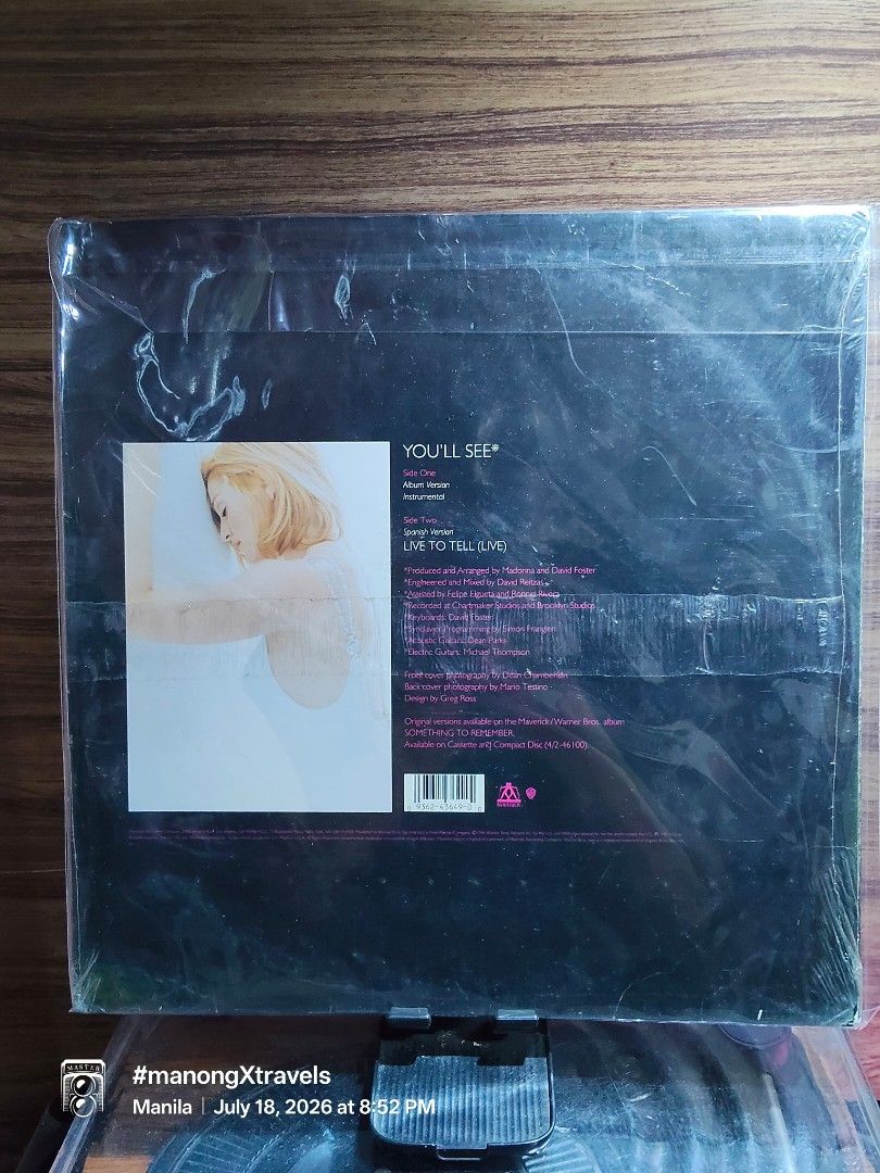 Madonna "You'll See" Vinyl Single (Category: Vinyls) located in Quezon City. Submitted by ramde_x_711 (Listing ID 1450460944, Image 2). Description: - Brand New: Madonna 'You'll See' vinyl single, still sealed! - Tracklist: Features the original 'You'll See' and a live version of 'I'm To Tell (Live)' - Collector's Item: A must-have for any dedicated Madonna fan's collection..