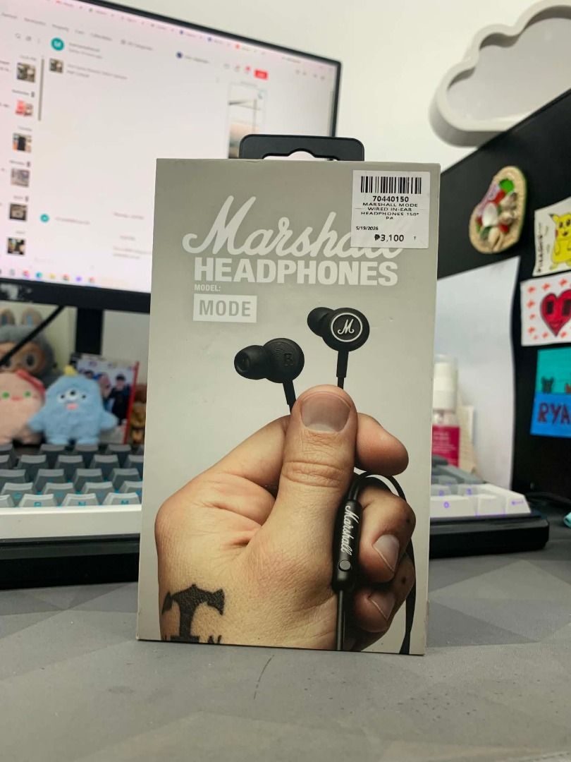 MARSHALL MODE WIRED IN EAR HEADPHONES (Category: Earphones) located in Manila. Submitted by apptradetrading (Listing ID 1450359190, Image 1). Description: Custom EQ Switch – Toggle between enhanced bass and balanced sound. Powerful Dynamic Drivers – Clear highs, detailed mids, and deep bass. Built-in Microphone & Remote – Take calls and control music with a single button. Comfortable In-Ear Fit – Includes multiple ear tip sizes for a secure and c