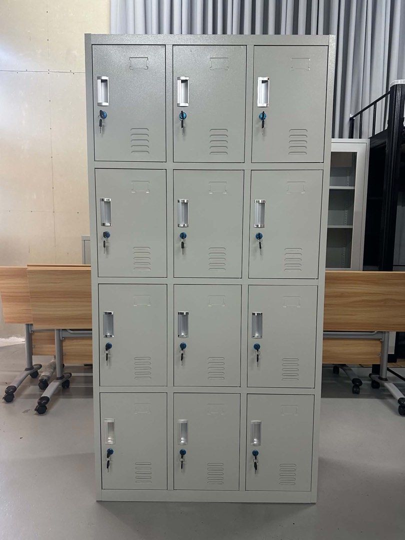 Metal Lockers with Keys - Multiple Units Available (Category: Office Furniture & Fixtures) located in Caloocan City. Submitted by ktc2020 (Listing ID 1450399154, Image 3). Description: - Durable metal lockers - Individual compartments with keys - Ideal for gyms, offices, and schools - Ready for pickup - Inquire for specific quantities 9, 12, 15 doors Metal Storage Locker available!! 6 doors - ( 1,800 x 900 x 380mm) P7,250 9 doors - ( 1,800 x 900 