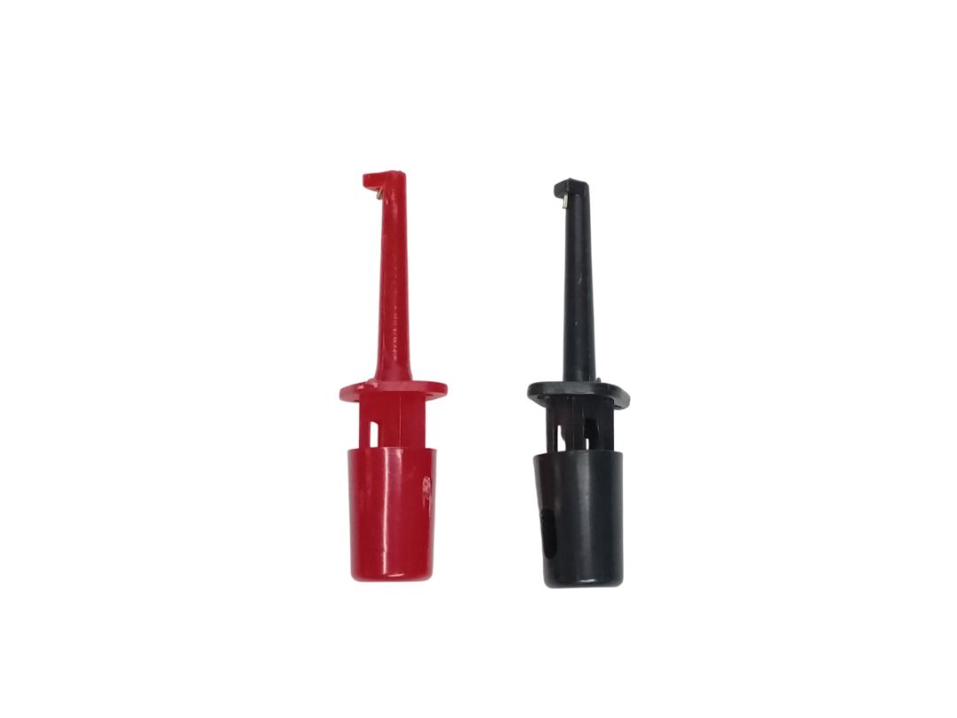 MINI TEST HOOK PROBE SPRING CLIP 1-PAIR, BEST for MULTIMETER LEAD WIRE (Category: Electrical, Adaptors & Sockets) located in Quezon City. Submitted by besteinpc (Listing ID 1450327737, Image 1). Description: MINI TEST HOOK PROBE SPRING CLIP 1-PAIR, BEST for MULTIMETER LEAD WIRE FEATURES: 👉Hook Length: Approx. 4 mm 👉Color: Black and Red BENEFITS: 👉Powerful spring pulling the min hooks to grasp tiny components firmly and avoid any short-circuit 