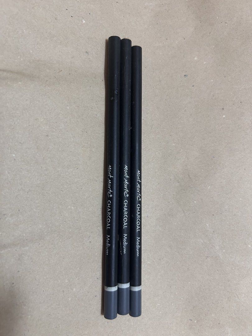 Mont Marte - Charcoal Pencils (medium) (Category: Craft Supplies & Tools) located in Quezon City. Submitted by salekikisclothesforless (Listing ID 1450345234, Image 1). Description: - 3pcs - art materials not being used - funds will be used for donation drive - can give discount if ordering other items from my listings.