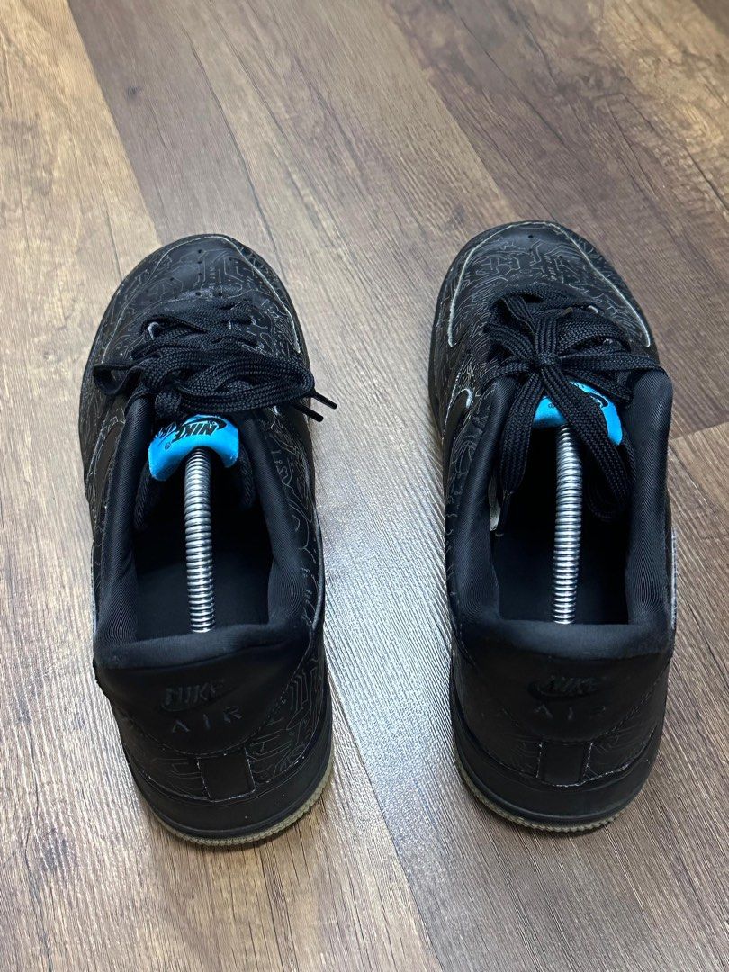 Nike Air Force 1 Black Patterned Sneakers (Category: Sneakers) located in Kuala Lumpur. Submitted by kicksbundle.my (Listing ID 1450365730, Image 2). Description: - Black Nike Air Force 1s - Unique all-over patterned design on uppers - Classic silhouette - Black laces - Gum colored soles - Size 10uk (29cm) Berminat? PM untuk order.