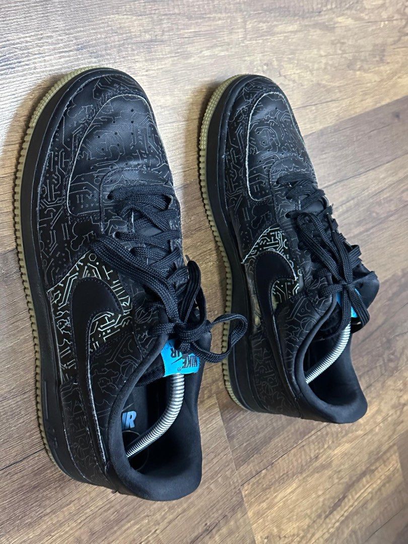 Nike Air Force 1 Black Patterned Sneakers (Category: Sneakers) located in Kuala Lumpur. Submitted by kicksbundle.my (Listing ID 1450365730, Image 3). Description: - Black Nike Air Force 1s - Unique all-over patterned design on uppers - Classic silhouette - Black laces - Gum colored soles - Size 10uk (29cm) Berminat? PM untuk order.