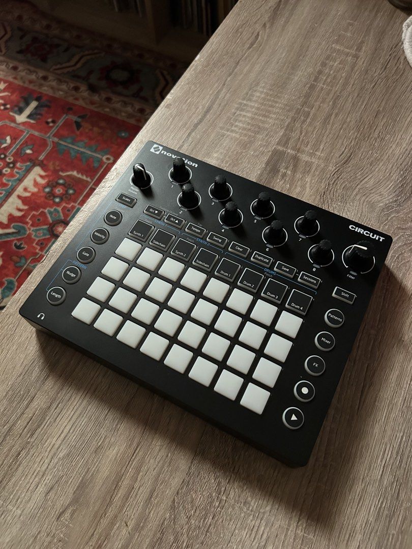 Novation Circuit Standalone Groovebox (Category: Musical Instruments) located in Manila. Submitted by jobmahmen123 (Listing ID 1450499324, Image 2). Description: REPRICED!! GROOVEBOX For Sale. Complete parts. Good as new. Rarely used. Novation - 11k (almost new) 19k bnew price - Novation Circuit groovebox - Ideal for making beats and electronic music - Includes drum pads for performance and sequencing - Multiple knobs for hands-on sound design an