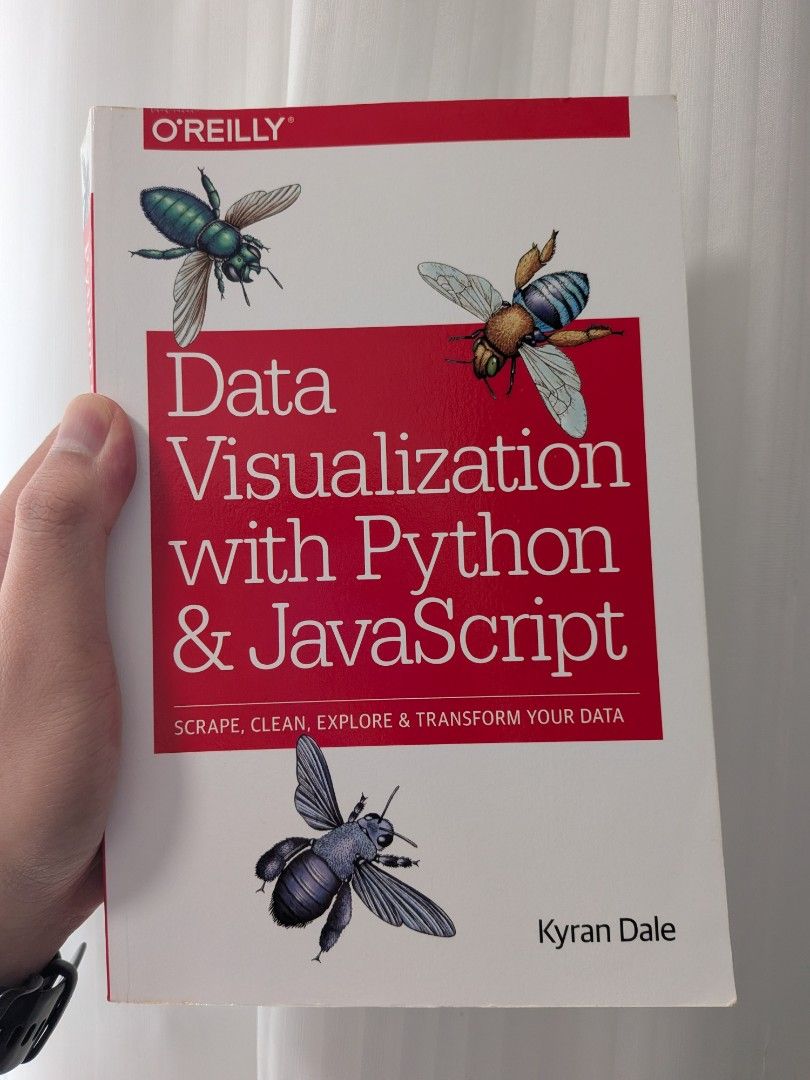 O'Reilly Data Visualization with Python & JavaScript Book (Category: Textbooks) located in Singapore. Submitted by hoxuanvinh (Listing ID 1450331251, Image 1). Description: - Master turning raw data into interactive web visualizations. - Covers both Python and JavaScript for data processing and visualization. - Build a basic data pipeline using top Python and JavaScript libraries. - Learn to scrape, clean, and transform data with Scrapy, Pandas, 