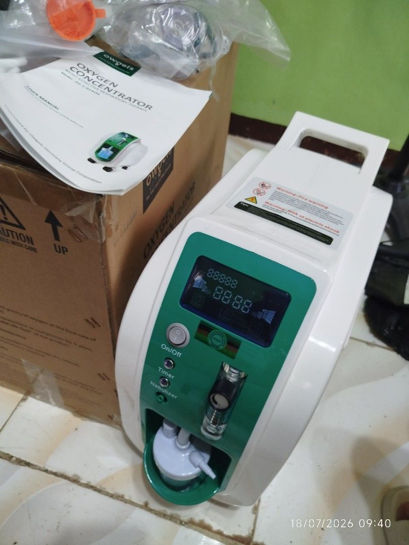 Owgelis Oxygen Concentrator 02-1-01A00 (Category: Medical Supplies & Tools) located in Quezon City. Submitted by chadrison (Listing ID 1450386857, Image 2). Description: - Owgelis Oxygen Concentrator - Model: 02-1-01A00 - Ready for immediate use - Includes user manual - Comes with all accessories - Original packaging included.