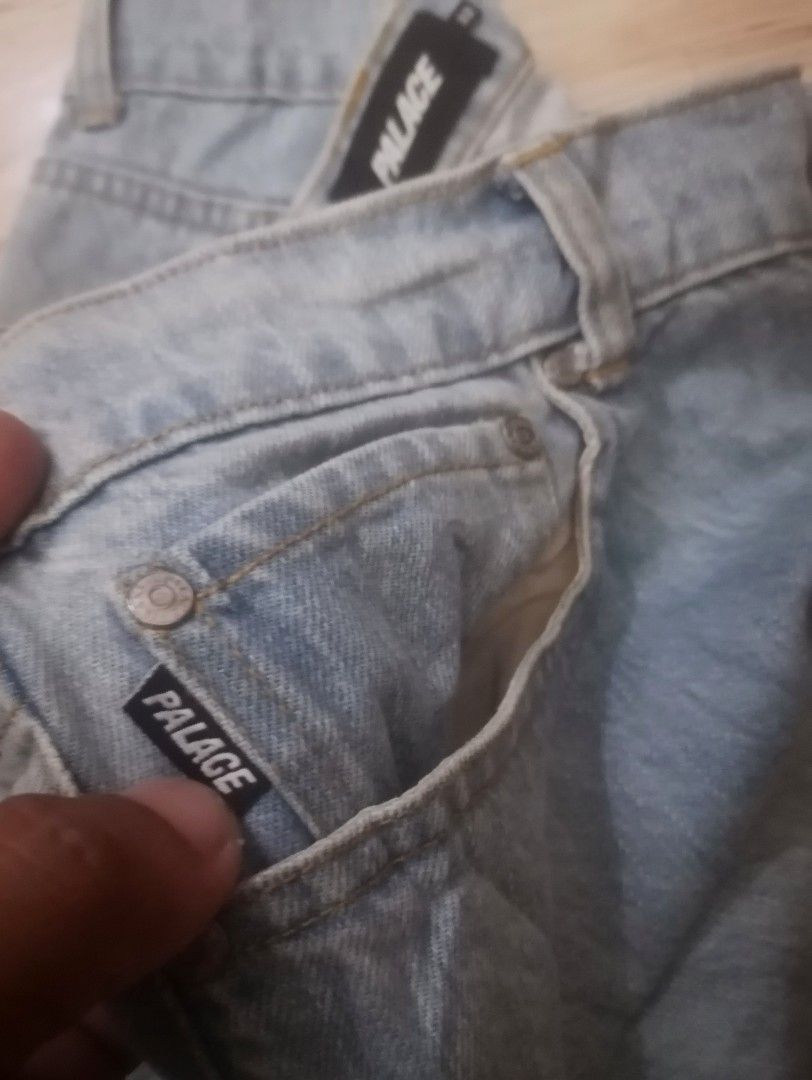 Palace Light Wash Denim Jeans Size 32 (Category: Jeans) located in Cebu City. Submitted by roadthrift (Listing ID 1450409055, Image 2). Description: - Brand: Palace - Type: Light Wash Denim Jeans - Closure: Button Fly - Detail: Iconic Palace triangle logo tag inside - Size: 32 - Style: Great for casual wear - W32-34 x L44.