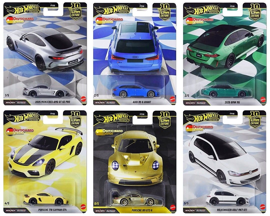 [Pre-Order] 🇺🇸 HOTWHEELS PREMIUM Deutschland Design (Category: Toys & Games) located in Shah Alam. Submitted by danish.irwan.__11 (Listing ID 1450503051, Image 2). Description: ‼️ ITEM PRE-ORDER ‼️ ‼️ UNTUK DIJUAL ‼️ ✨ HOTWHEELS PREMIUM DEUTSCHLAND DESIGN ✨ ➡️ PORSCHE 911 GT3 R [CHASE] ➡️ 2025 MERCEDES-AMG GT 63 PRO ➡️ AUDI RS 6 AVANT ➡️ 2025 BMW M5 ➡️ PORSCHE 718 CAYMAN GT4 ➡️ VOLKSWAGEN GOLF MK7 GTI 🙋 FIRST COME FIRST SERVE. SLOT TERHAD ♻️ C